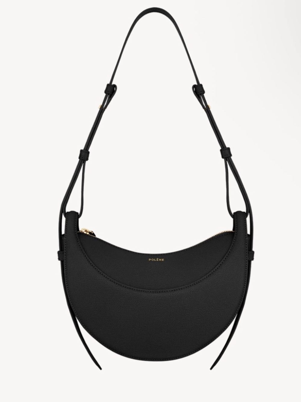 NWT Polene Black Numero Dix Leather Bag Crescent